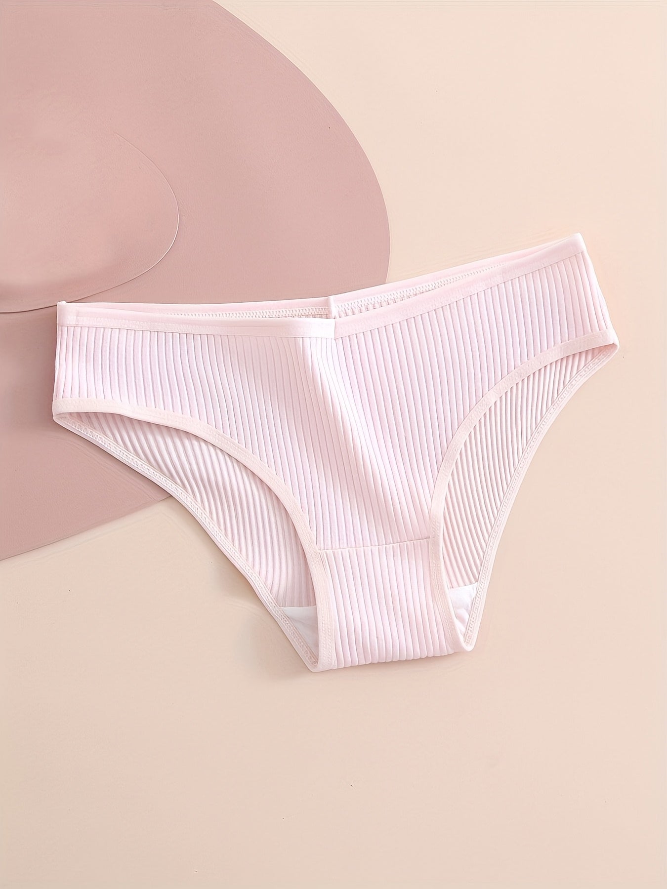 8 women's briefs with ribbed design, breathable and stretchy for comfort.