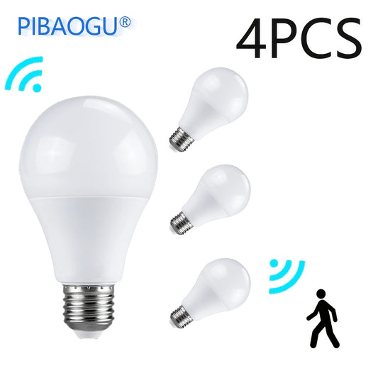 4 LED Bulbs with motion sensor and 6W power, suitable for working in darkness.