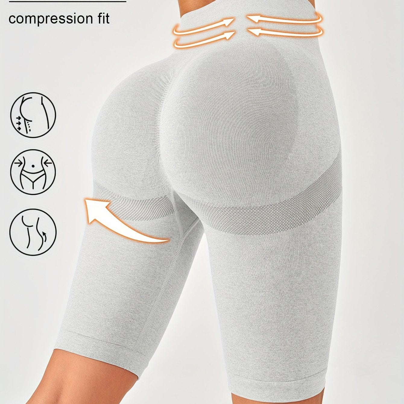 Solid color knitted yoga fitness pants for women with high waist, hip lift, and tight belly.