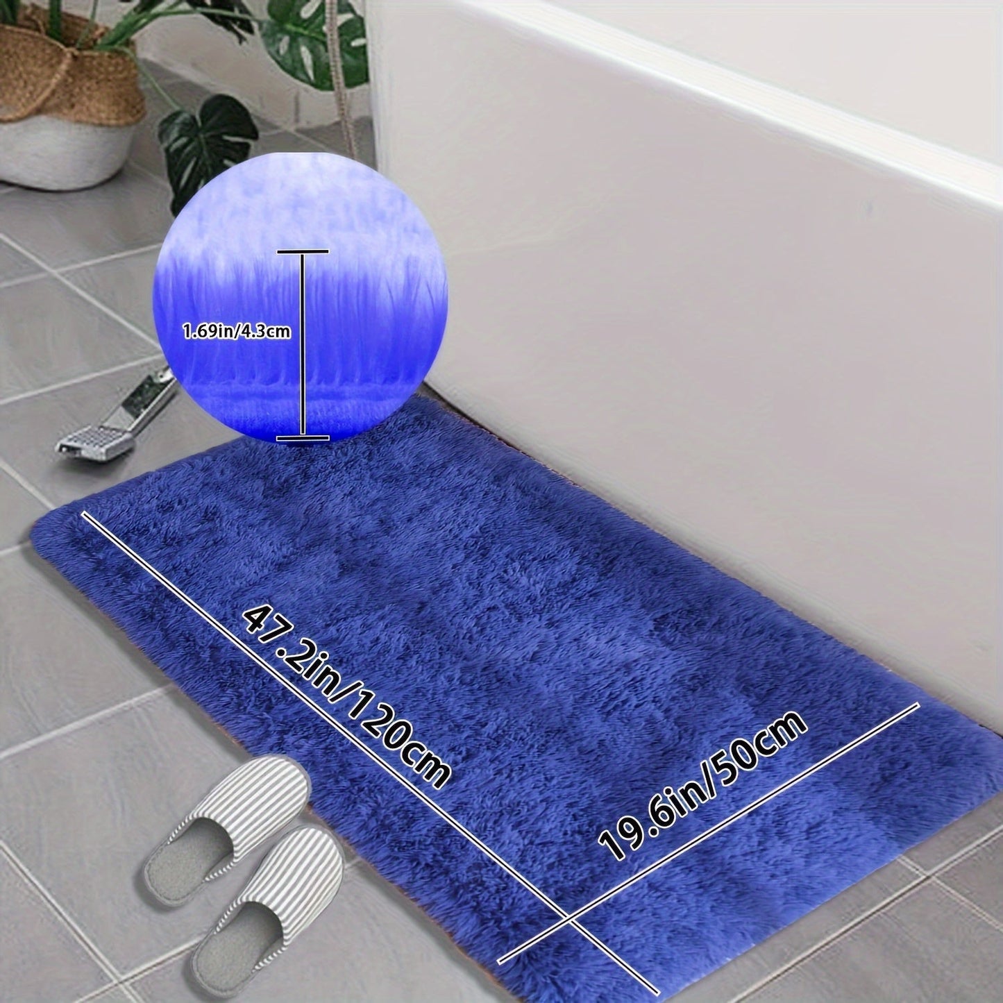 Soft Plush Bath Mat, 1 Piece, Non-Slip and Absorbent, Made of Ultrafine Fiber with Thick Anti-Slip Bath Rug, Non-Woven Backing, Rectangle Shape, Easy to Clean in Washing Machine, Low Pile Design, Polyester Material, Perfect for Bathroom Floor Decoration