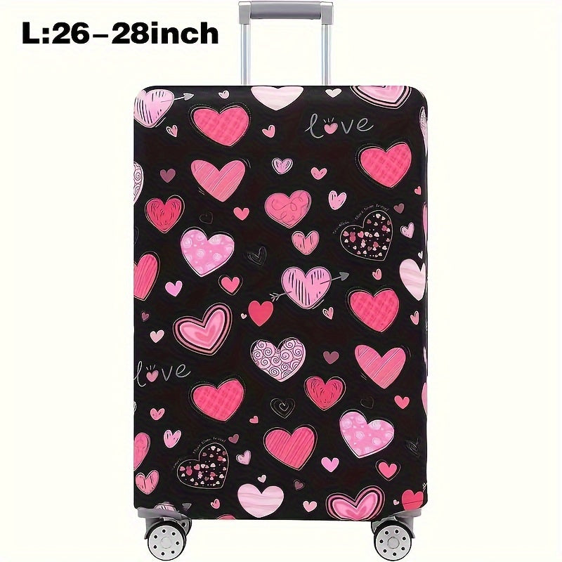 Cartoon patterned elastic luggage cover for travel suitcase or trolley duffle case.