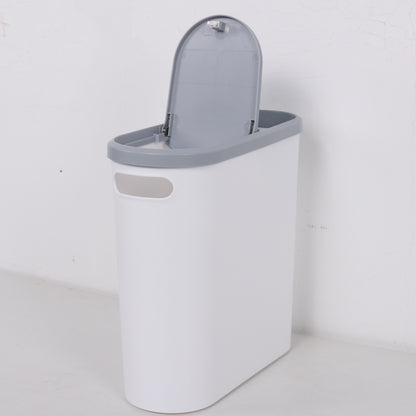 1-piece household bathroom trash can with lid and slit design for easy disposal of waste. Large capacity and essential for any home.