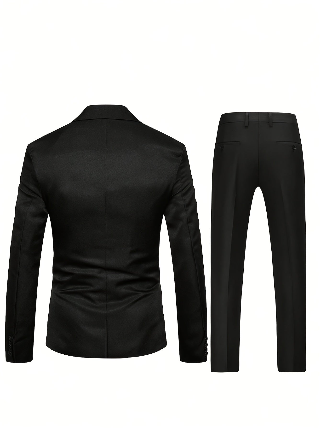 Men's two-piece professional suit with unopened pockets for Valentine's Day and wedding.