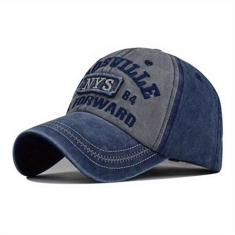 Men's Outdoor Peaked Cap with Distressed Cotton and Letter Embroidery - The Newest Fashion Trend in Hats