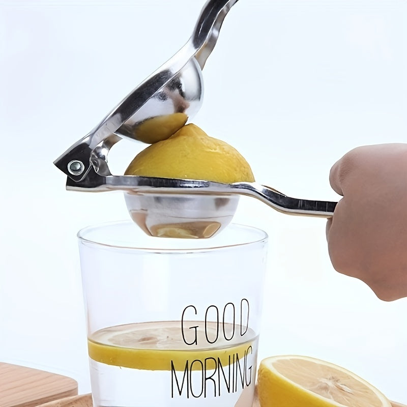 1 piece of Citrus Juicer, a versatile Lemon Juicer that can also be used for oranges, a creative and manual juicer made of stainless steel. This Citrus Squeezer is a must-have item for your kitchen, as it is a multifunctional tool that can easily extract