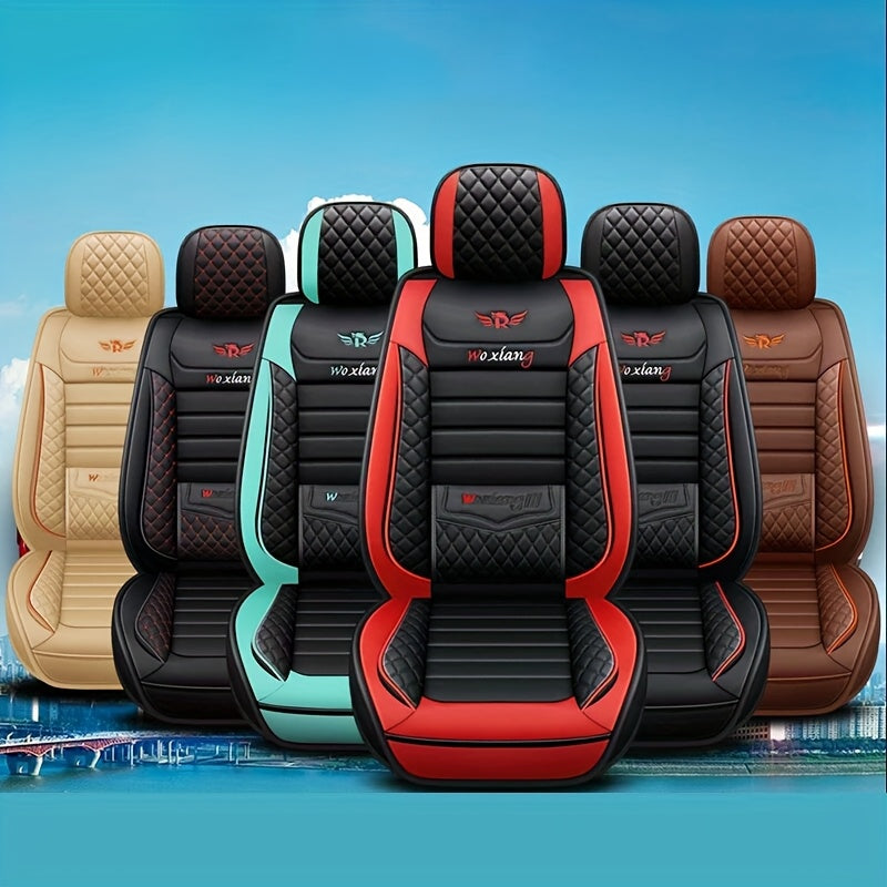 One-piece PU leather car seat cover with sponge filling for driver comfort and protection. Hand washable for easy maintenance on sedan, SUV, or pick-up truck front seats.