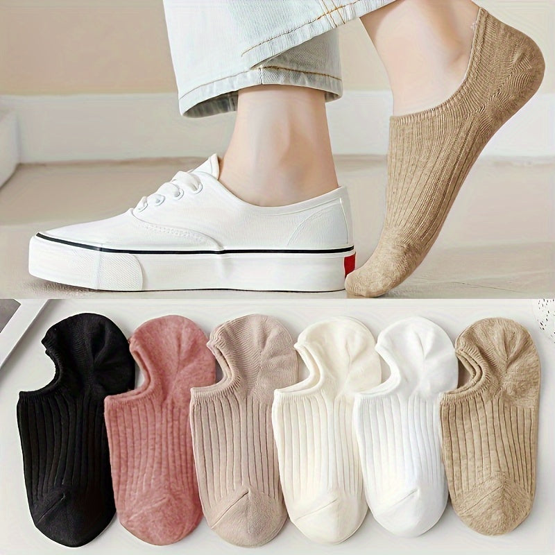 6 pairs of women's comfortable low-top, invisible, and long socks.