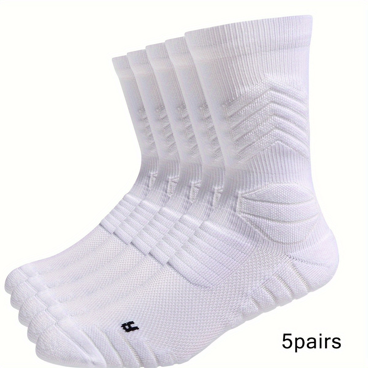 5 pairs of Wubenzhi men's basketball socks with cushioning performance