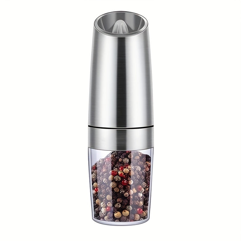 The Electric Salt and Pepper Grinder Set is a versatile kitchen tool that can grind either salt or pepper with adjustable coarseness. It is battery operated and features an LED light for easy use in low light settings. With its one-hand automatic