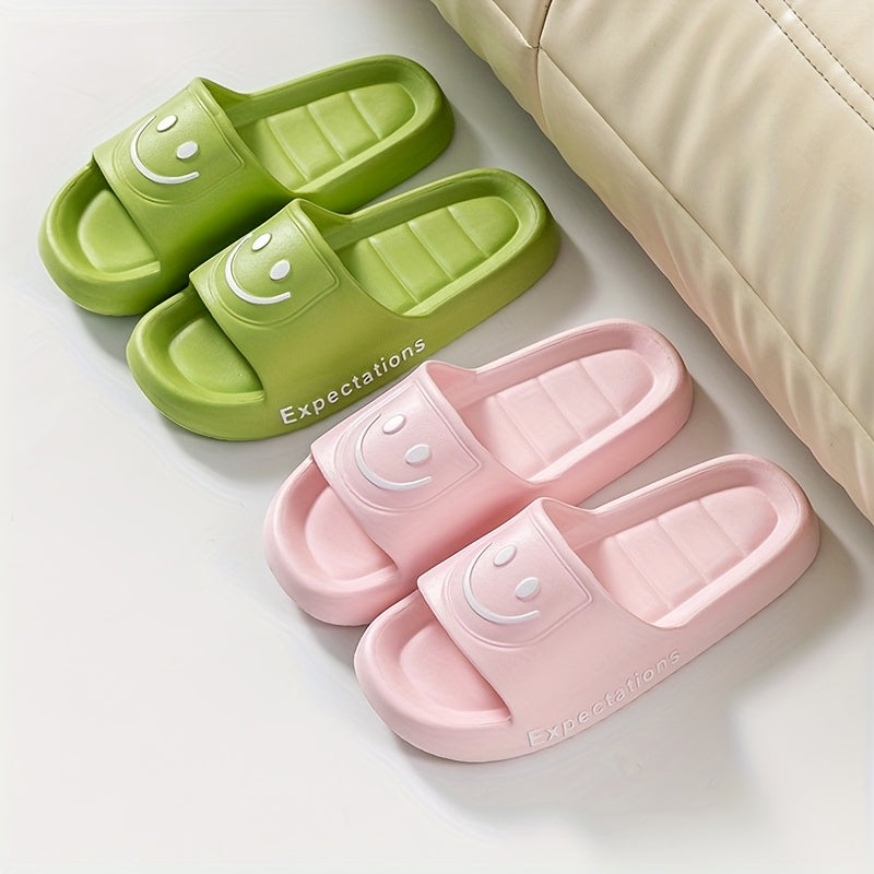 Simple design indoor slippers with thick anti-slip soles, perfect for couples. Available in women's and men's sizes.