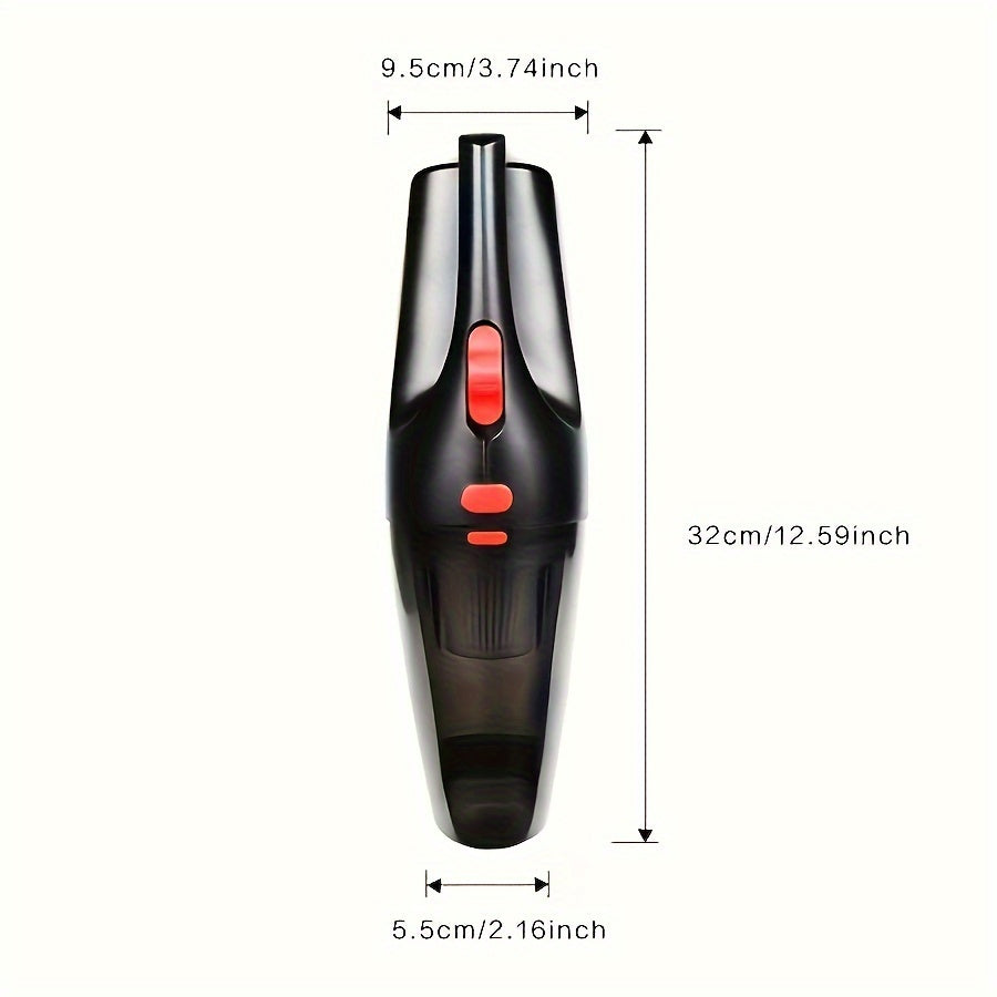 Mini handheld car vacuum cleaner with high-power corded design for easy interior cleaning.