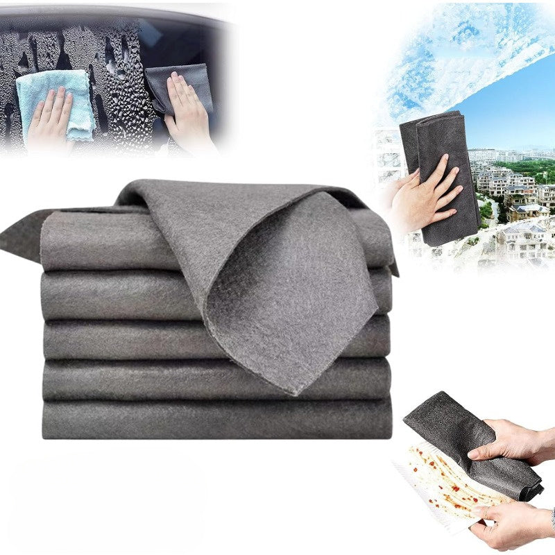 Set of 10 Streak-Free Microfiber Cleaning Cloths for Windows, Glass, Kitchen, Bathroom, Car, Living Room - Memorialw Brand, Lint-Free and Woven Magic Wipes, 30x30cm