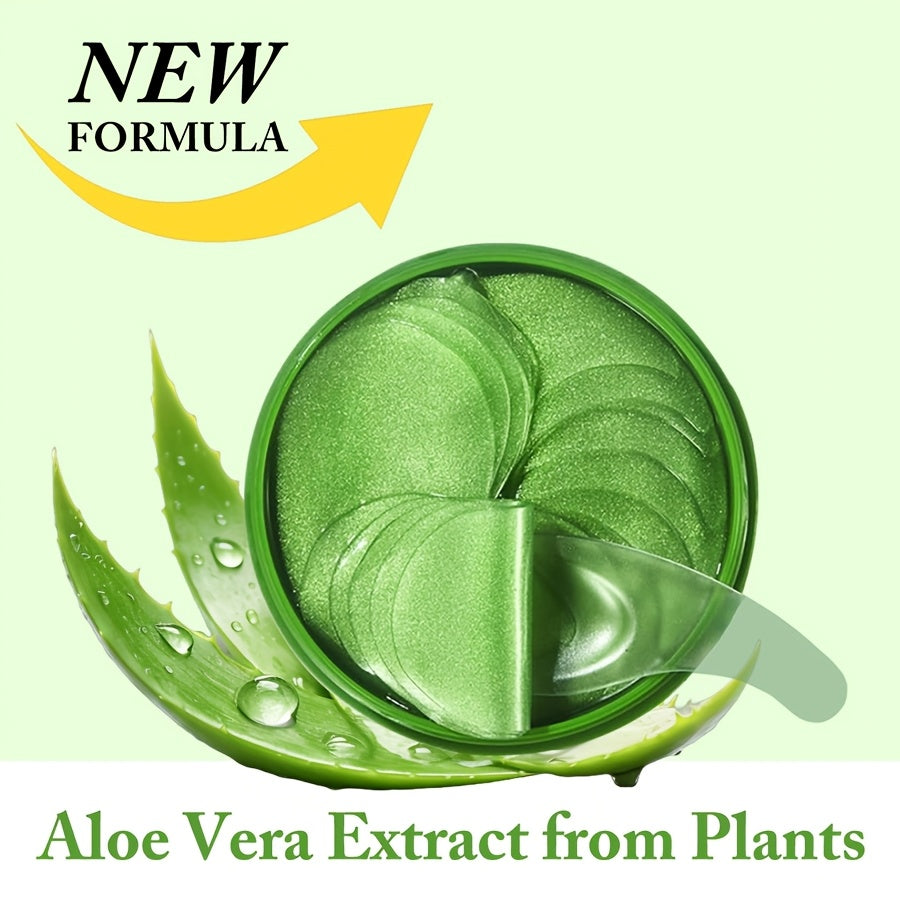 60pcs Aloe Vera and Collagen Eye Masks for Moisturizing and Firming skin, enhancing radiance and elasticity. Say goodbye to dryness and dullness with this Eye Care Skin Care treatment.