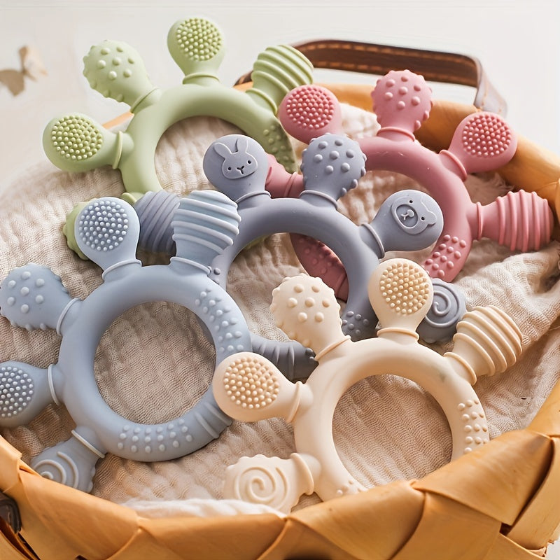 Silicone Teething Toy for Babies: BPA-Free, Food Grade, Safe for 0-3 Year Olds