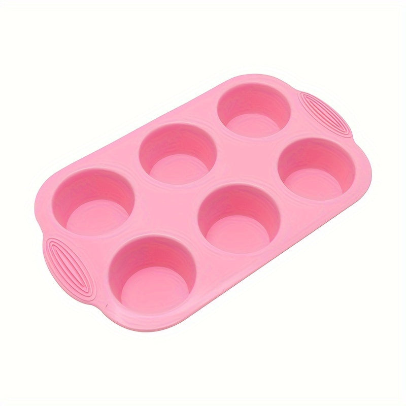 Non-stick Silicone Muffin Pan with 6/12 Cavities, Food Grade Paper Cupcake Mold, Brownie Cake Tart Bread Baking Pan. Safe for Dishwasher, BPA Free.