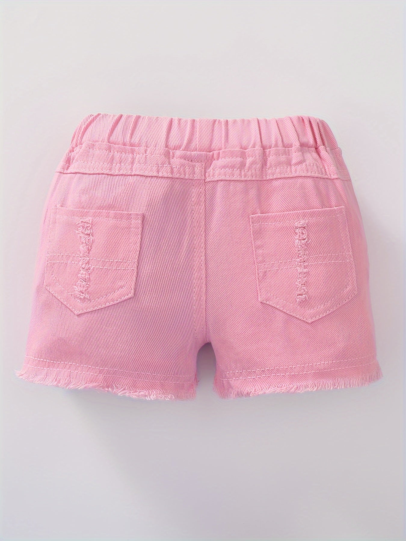 Colorful Cow Two-piece Set Girls' Casual Denim Shorts