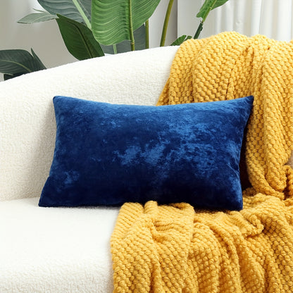 Luxurious velvet throw pillow cover with speckled texture, perfect for sofa and bed. Contemporary style with zip closure, machine washable. Made of 100% polyester.