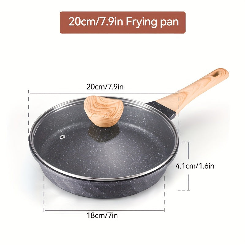 1 piece of Breakfast Pot and Pan Set, including an omelette pan and pancake steak pan, all designed with a non-stick coating for easy washing. Compatible with both electromagnetic and gas stoves.