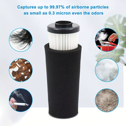 Durable Plastic Vacuum Filters, Set of 2, Compatible with Dirt Devil Upright F112, High-Efficiency Dust Collection