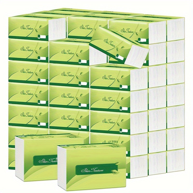 Pack of 10 Ultra-Soft 4-Ply Facial Tissues - Luxuriously Thick, Color-Free Paper Perfect for Hotels, Food Trucks, and Offices