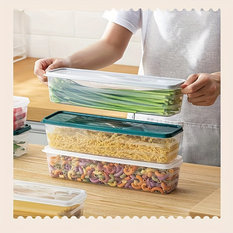 Keep your food fresh and organized with the Cabilock 2-Piece Set of multipurpose plastic storage containers. These containers come with flip top lids for easy access and are perfect for use in the refrigerator. They are reusable and can be hand washed