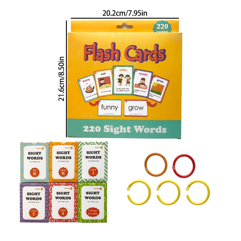 Flashcards for Youngsters: 220 High-Frequency English Words, Sight Words, Little Master Point Reading.