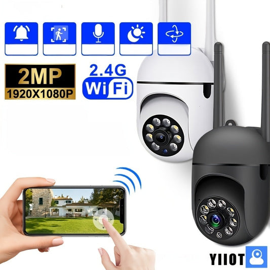 The 1pc THIRYWO 1080P HD Indoor Security Camera features 2-way audio, Wi-Fi connectivity, pan/tilt/zoom capabilities, motion tracking, color night vision, USB powered, smartphone compatibility, irregular shape, and does not require batteries.