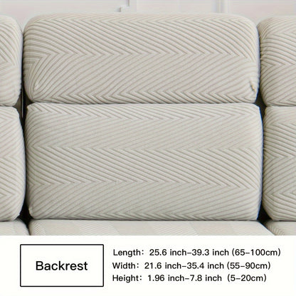 Waterproof sofa cover with elastic stretch and jacquard argyle pattern for home or office decor.