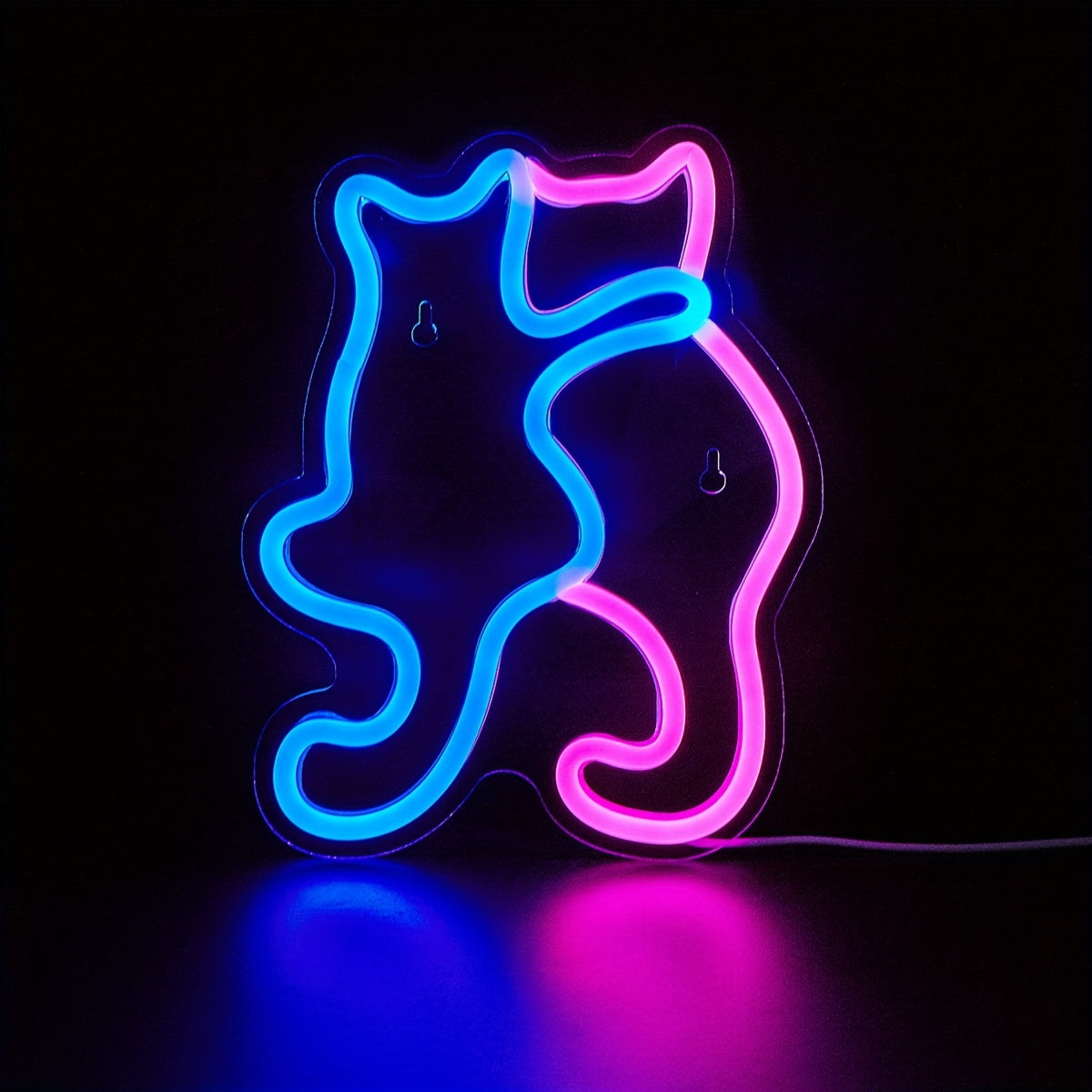 Cat shaped LED neon sign, USB powered for bedroom decoration, suitable for holiday and party decoration.