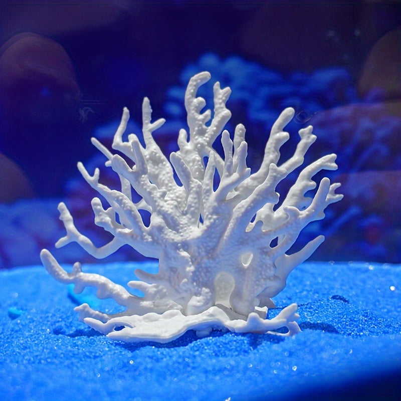 1 piece lifelike PVC coral reef aquarium decor for fish tanks, saltwater, and freshwater landscaping.