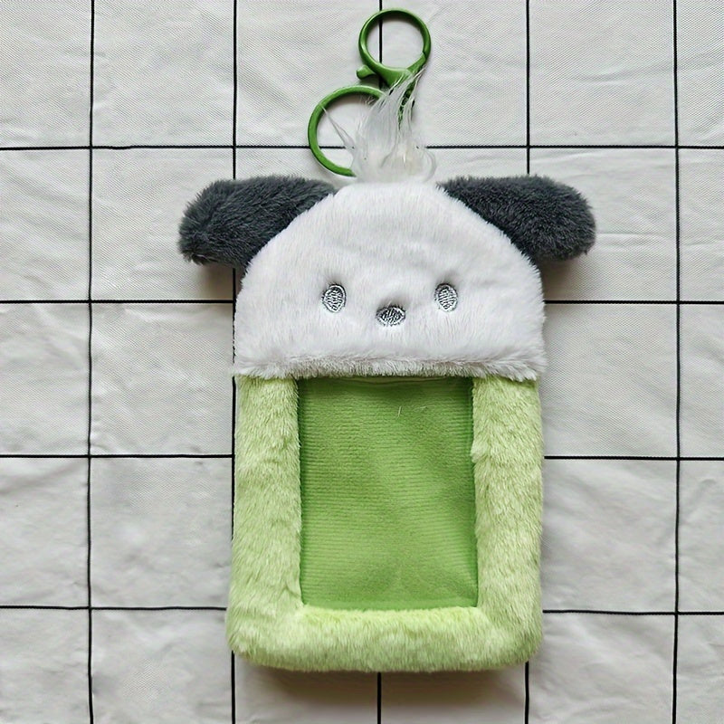 [Customer Favorite] Adorable SANRIO Plush Keychain Holder - Made with Long-Lasting Faux Fur, Cartoon-Inspired Clip-On for Safeguarding Commuter Passes, Perfect for Collectors and Anime Fans