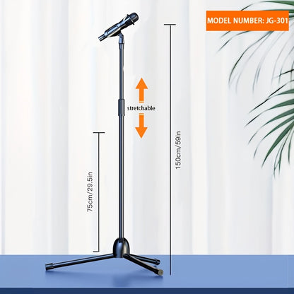 RodeoSonido Premium Mikrofon Stendi, ajraladigan tripod boom stendi, klip ushlagichi va metall asos bilan, qo'shiq aytish, nutq so'zlash, chiqishlar, to'ylar va ochiq tadbirlar uchun ideal.