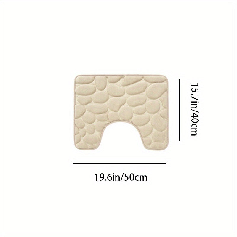 Pebble Embossed Non-Slip Bathroom Bath Mat Set with Memory Foam - Super Soft, Absorbent, and Quick-Drying Rug for Comfort and Safety. Machine Washable and Thick for a luxurious feel in your bathroom.