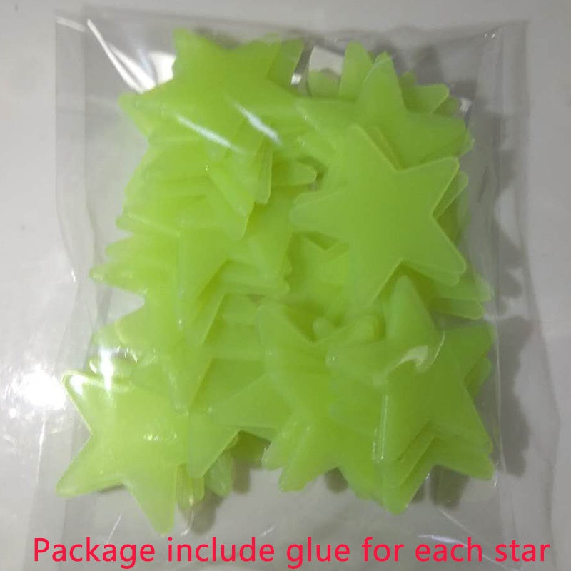 100 glowing star stickers for bedroom walls and ceilings.