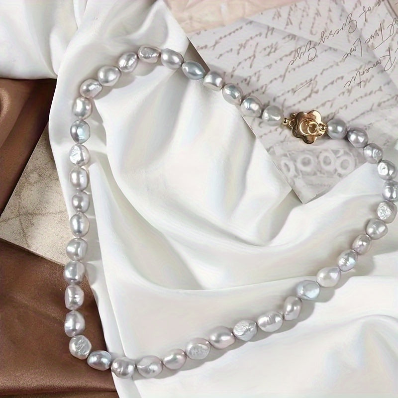 Unique Baroque Design Freshwater Pearl Necklace with a Vintage Flair - Ideal for Special Occasions and Gifting