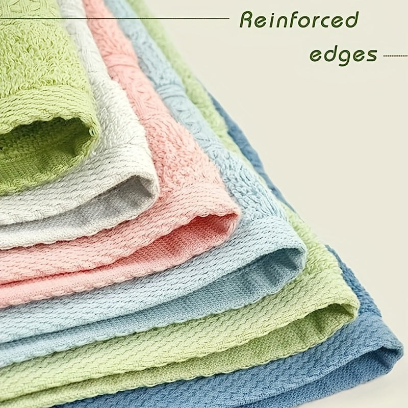 6 cotton wash cloths in 6 colors, 33.02*33.02cm, highly absorbent and suitable for bathroom use.