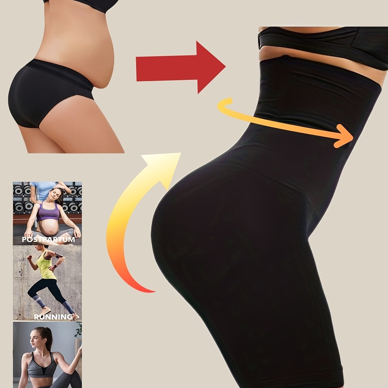 High waist tummy control shaper shorts for women in solid black. Features butt lifting, thigh slimming, and seamless design with breathable nylon fabric.