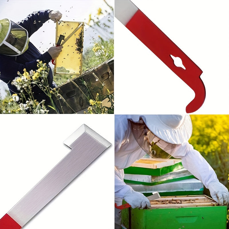 9pcs Beekeeping Tool Kit with stainless steel, wood, and plastic tools and beehive accessories - Perfect gift for beginner beekeepers.