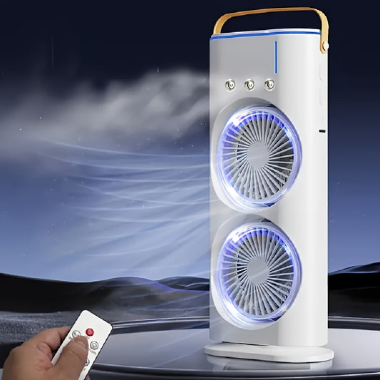 Portable EFGHONG conditioner with USB power, dual wind increase, 3000mAh battery, three spray humidification, and eight-core motor.