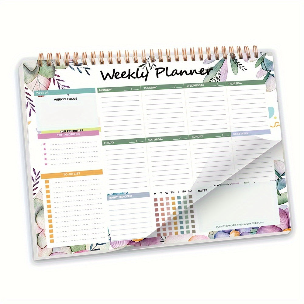 Weekly planner with 52 tear-off sheets for easy weekly planning - ideal for adults.