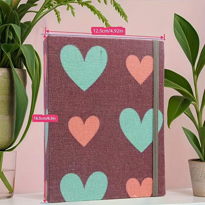 Fabric photo albums with tropical and heart designs, featuring 100 pockets for 6-inch photos. The linen cover and plastic sleeves make it a decorative memory book perfect for pictures, scrapbooking, and home decor.