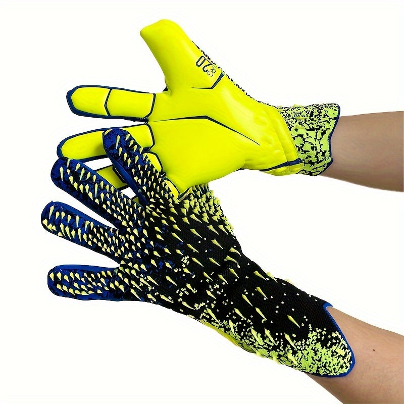 Soccer goalie gloves with Giga Latex 4mm, strong grip and palm protection for boys, youth, adult, and men. Available in sizes 6-10 with 3 styles at Level 3.