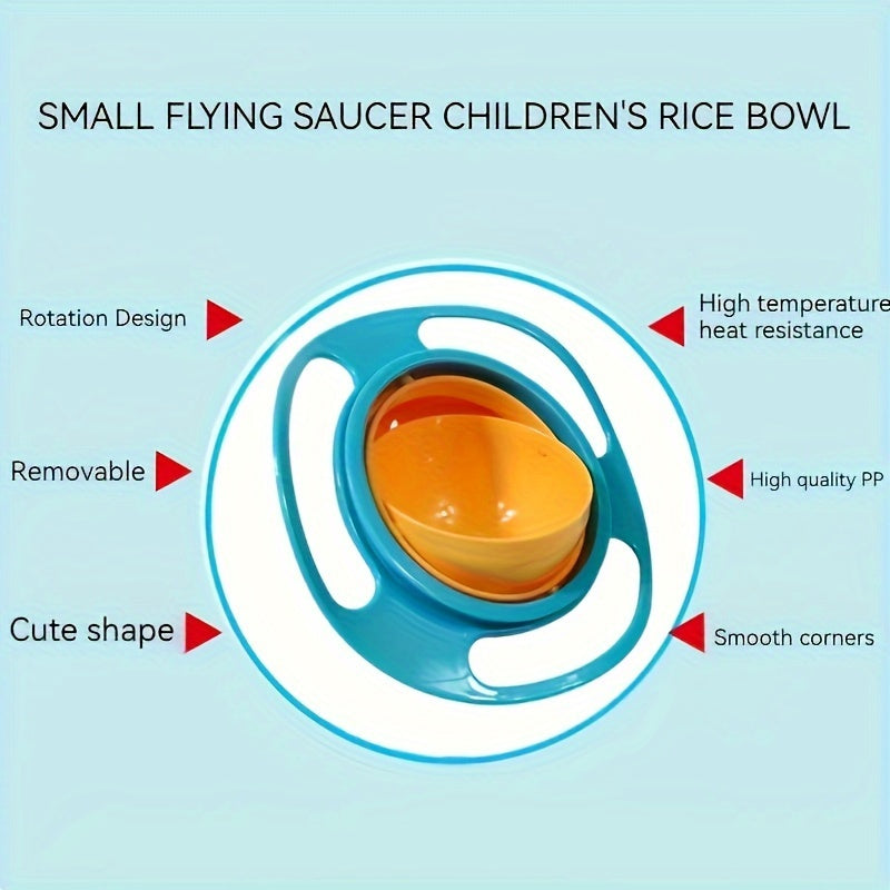 BPA-Free Rotating Bowl for Toddlers with Spill-Proof Design, 360 Degree Spin, Top Fun Feature, and Multi-Color Options