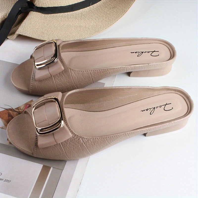 Women's stylish PVC slide sandals, summer open toe shoes with soft sole.