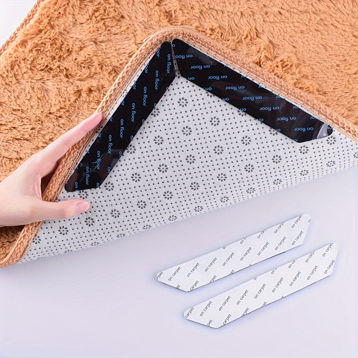 Reusable Non-Slip Rug Gripper - Features Dual-Sided Adhesive, Washable & Stretchable Carpet Tape, Ideal for Yoga Mats and Home Decor - 1 Piece