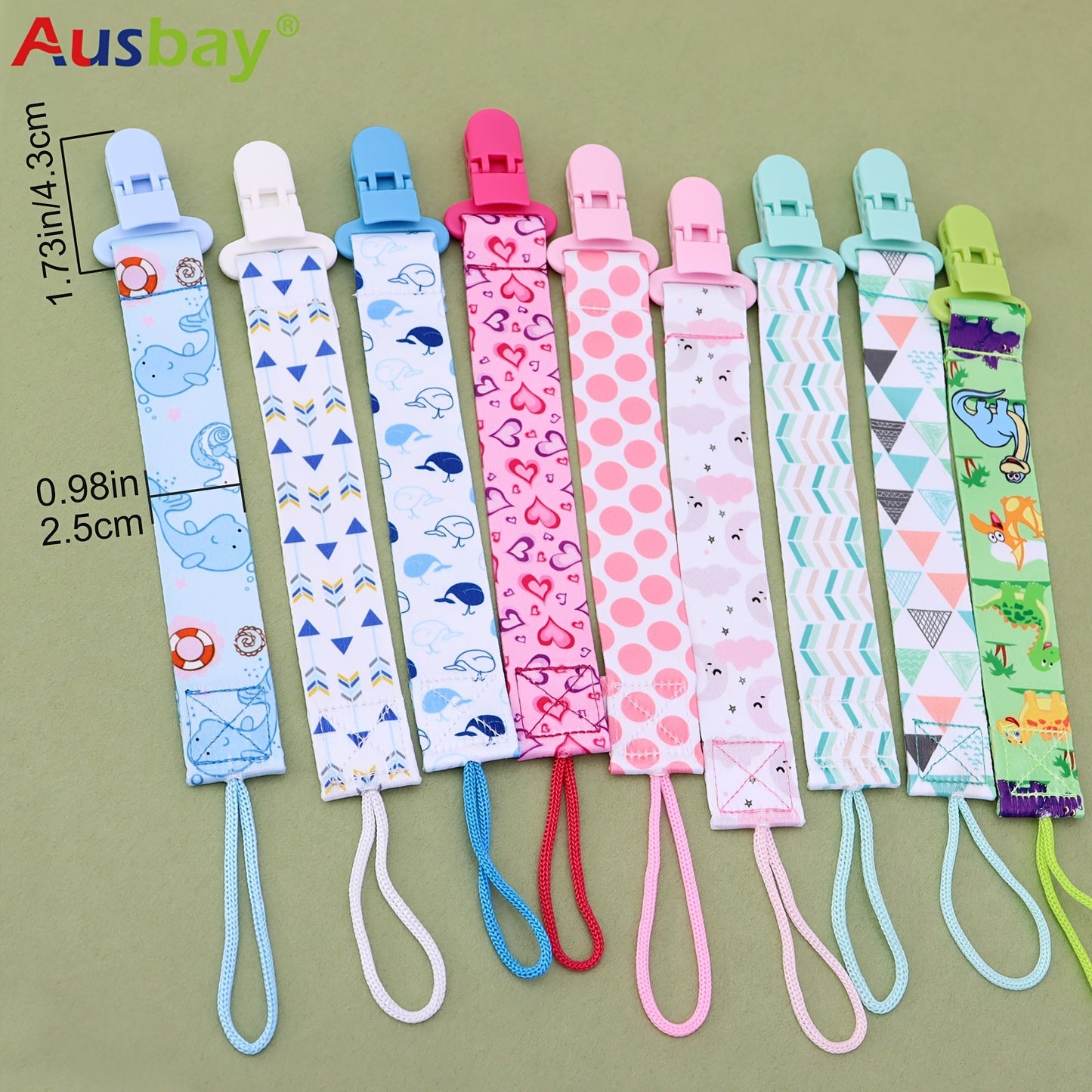 Personalized Pacifier Clip Set with Custom Names for Boys and Girls - Includes 4 Adorable Designs. Handmade and Perfect for Birthdays, Christmas, and Easter Gifts. Personalize Your Baby's Accessories Today!