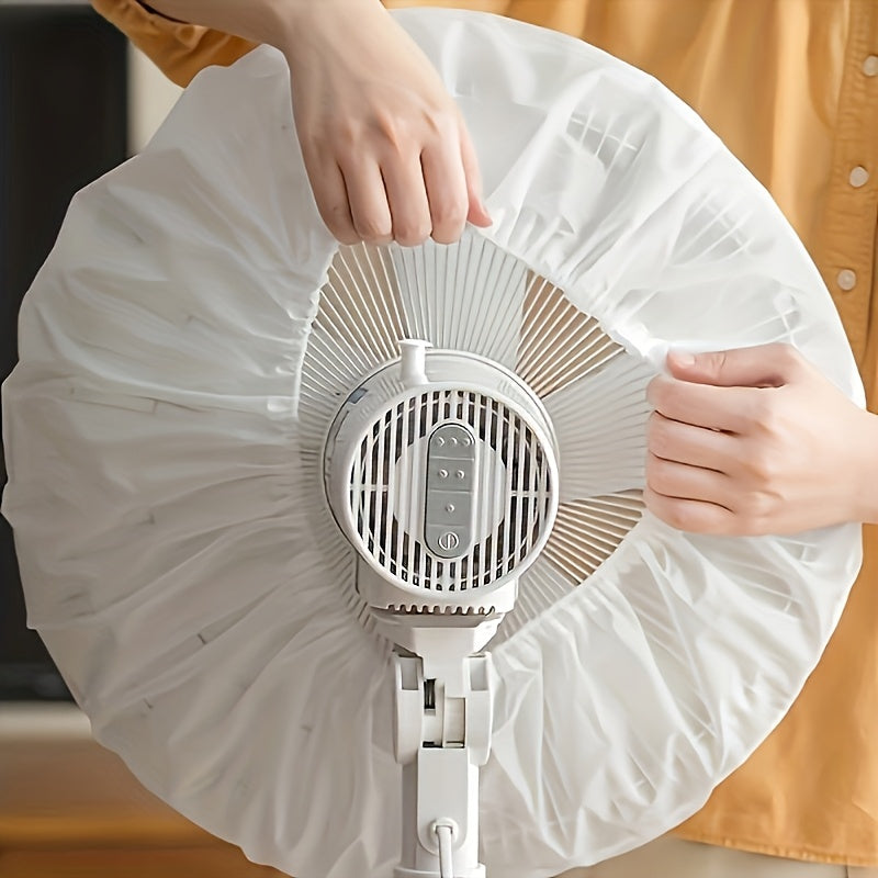 Durable White Fan Cover for Safety, Keeps Pedestal Fans Dust-Free, Washable Guard for Easy Maintenance, Ideal for Round Fans, No Electricity Required, Perfect for Home Organization and Gift Wrapping Storage.