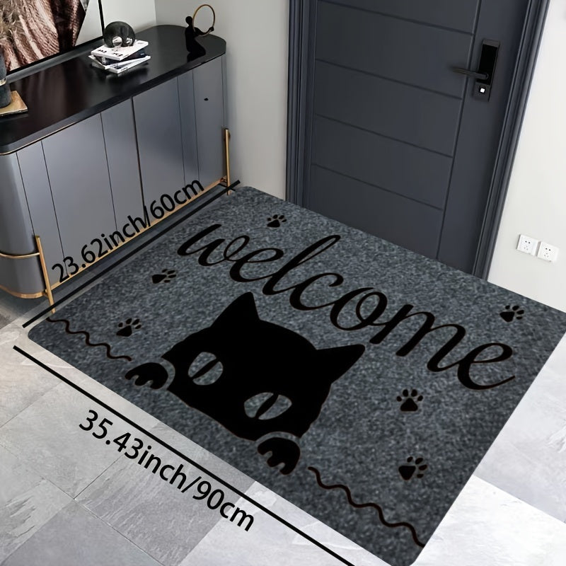 Creative Monogram Print Kitchen Mat featuring a Cute Kitten Paw Pattern, Anti-fatigue Bathroom Pad, Washable Area Rug, Perfect for Living Room Bedroom Entryway Home Decor. Great Indoors Room Supplies and Bedside Accessories. Ideal Spring Decor Gift.