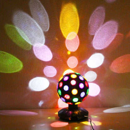 Upgraded LED Disco Ball Night Light rotates 360° with adjustable speed and brightness. Perfect for parties, holidays, clubs, and bars. Can be powered by USB or batteries. Ideal for stress relief and lighting effects.