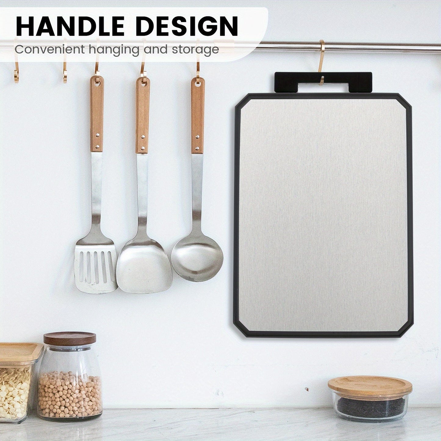 Essential in any kitchen, this durable 2-in-1 Cutting Board Set is made of high-quality stainless steel and PP materials. The dual-sided design allows for separate cutting surfaces for raw and cooked foods, ensuring safety and preventing